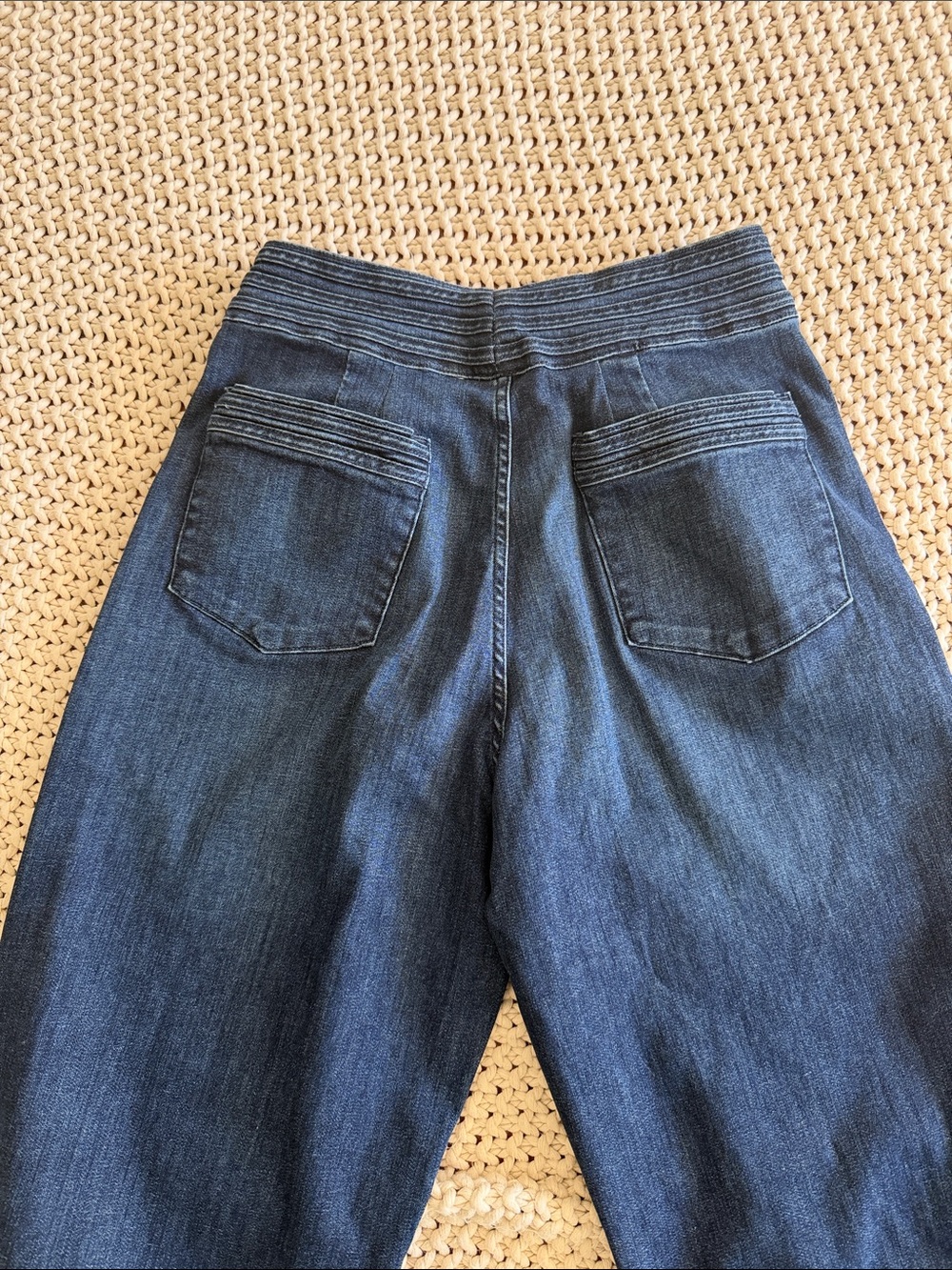 Frame Wide Leg Dark Blue Women's Jeans - Picture 3 of 3